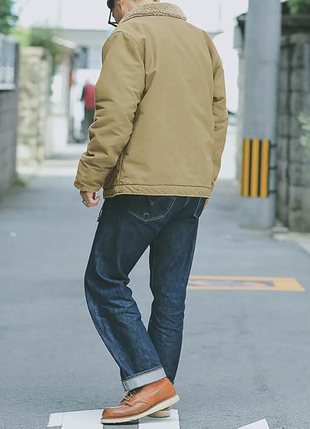 Amazon | [D.IIZOO] 米海軍 N-1デッキジャケット メンズ 冬 裏ボア